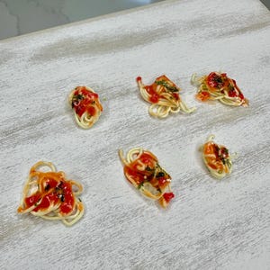 Miniature Polymer Clay Dollhouse Spaghetti with Tomato Sauce 1:6 scale