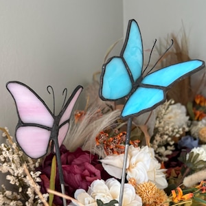 Stained Glass Butterfly Garden Stakes