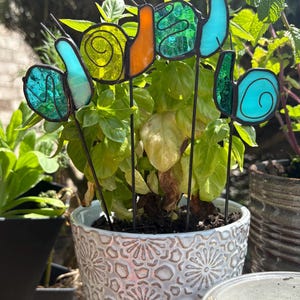 Stained Glass Garden Snails