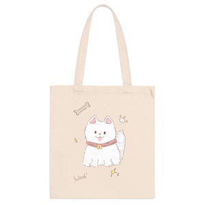 Hand-Drawn Dog Cotton Tote Bag: Pet Lover Reusable Shopping Bag