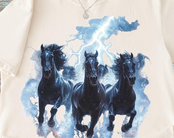 Vintage Horse Tee, Wild Horses, Horse Girl Shirt, Cozy Equestrian Gift