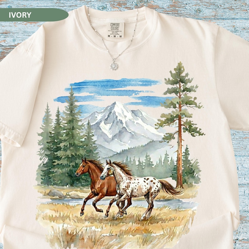 Vintage Wild Horses Shirt, Running Mustang Western Horse Tee, Appaloosa Horse, Country Style T-Shirt