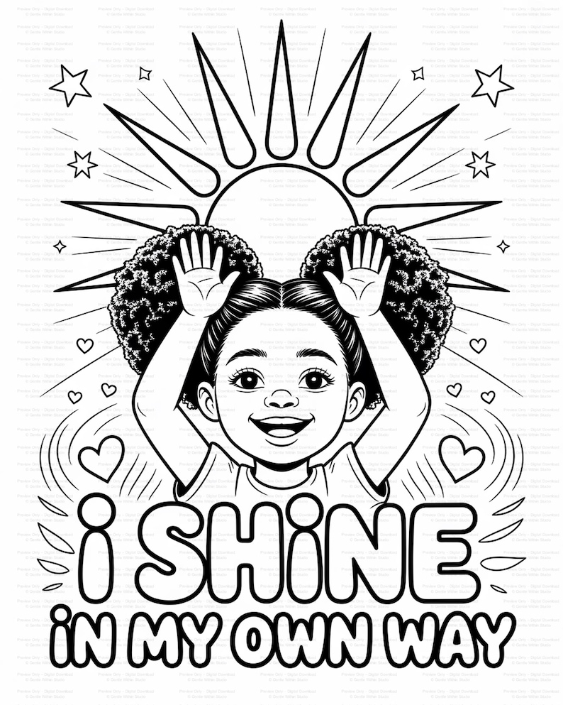 Black Girl Affirmation Coloring Pages for Kids & Teens | Confidence ...