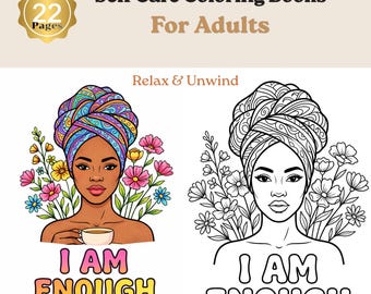 Schwarzes Mädchen Malbuch, Selbstliebe Affirmation Malseiten, digitaler Download PDF