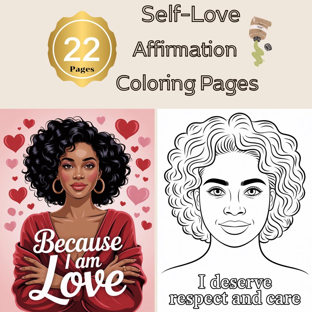 Sele Love Coloring &affirmations Pages for Black Women, Divine Feminine ...