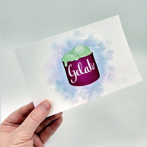 Gelato, impressão artística, cartão postal
