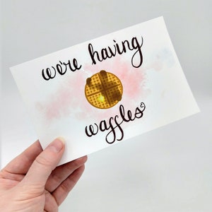Waffles, impressão artística, cartão postal