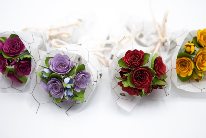 Mini Paper Rose Bouquet Gift Topper Keepsake Etsy