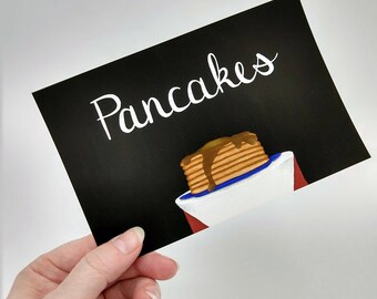 Pancakes, Art Print, Postcard