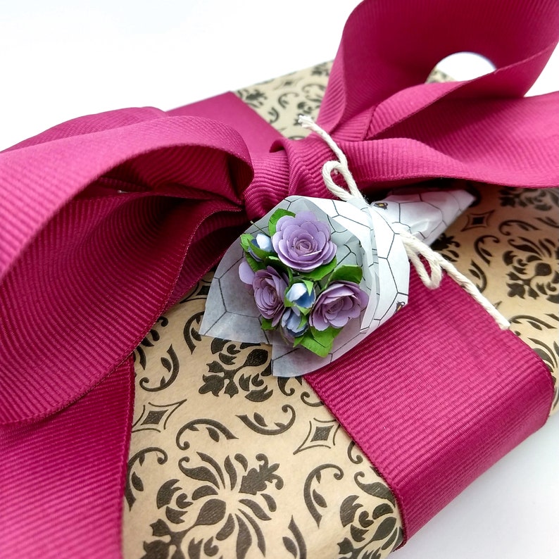 Mini Paper Rose Bouquet Gift Topper Keepsake Etsy