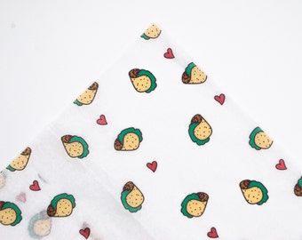 Papier de soie tacos, 100% recyclé, paquet de 5 feuilles