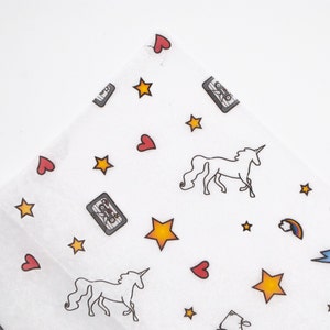 Carta velina Unicorn anni '80, riciclata al 100%, confezione da 5 fogli