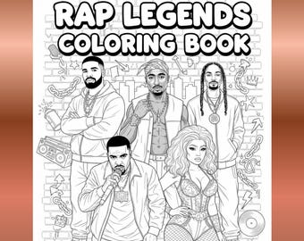 Rap Legends Coloring Book – Hip Hop Superstars Line Art (Digital Download)