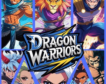 Dragon Warriors Anime Coloring Book | 50 Unique Pages (Digital Product)