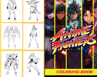 Anime Fighters Coloring Book | 100 Action Pages (Digital Download)
