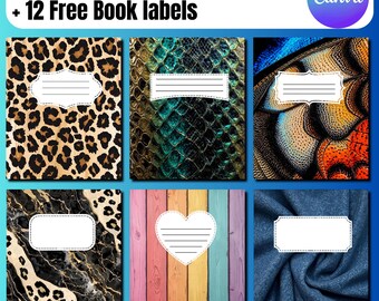 Marble & Textured Notebook Cover Designs – 80+ Canva Templates (Digital Download)