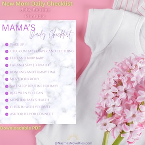 New Mom Daily Checklist: Newborn Routine, Postpartum Care (PDF Download)
