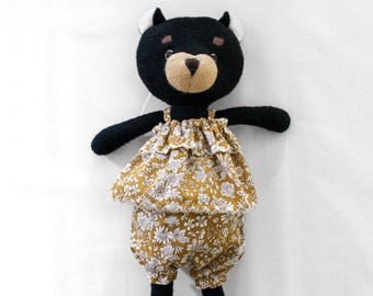 The Bluebell Bloomer Set | Liberty Print Ruffle Top & Bloomer Set for Hazel Village Dolls | Handmade Doll Clothes, Ochre Yellow