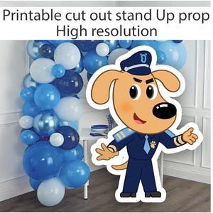 Sheriff Labrador printable cut out prop, birthday party decor, stand up prop standee, sheriff Labrador digital download HIGH RESOLUTION.