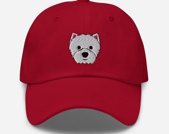 Westie Lover Hat - West Highland Terrier Baseball Cap - Cute Westie Hat - Unisex Embroidered Westie Hat