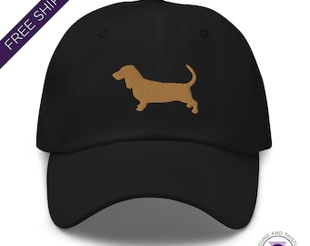 Basset Hound Embroidered Dad Hat, Basset Hound Baseball Cap, Basset Hound Lover Hat, Basset Hound Mom Dad Gift, Dog Lover Gift Dog Breed Hat