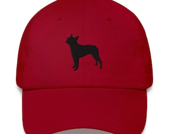 Boston Terrier Hat | Boston Terrier Silhouette Baseball Cap | Boston Terrier Mom Gift | Boston Terrier Dad Hat | Gifts for Dog Lovers