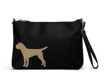 Border Terrier Silhouette on Black Crossbody bag | Border Terrier Purse | Border Terrier Gift | Border Terrier Lover