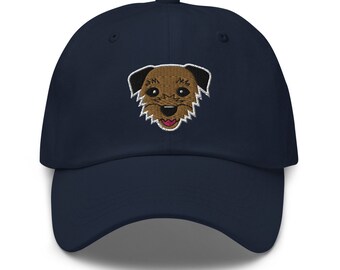 Border Terrier Baseball Cap | Cute Embroidered Border Terrier Face on a Hat | Dog Mom Gift | Dog Dad Gift | Border Terrier Gift