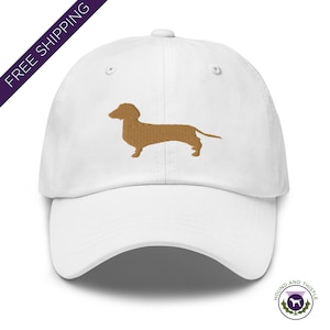 Dachshund Dog Lover Baseball Cap – Washed Cotton, Flock Print, Adjustable Fit