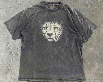 Lustige Gepard Vintage Komfort Farben T-Shirt (Unisex, 100% Baumwolle, Oversized)