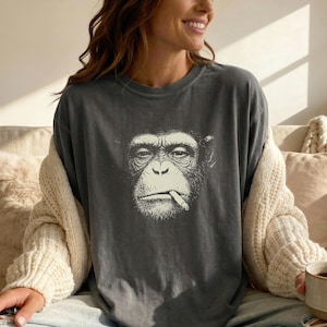 Funny Chimpanzee Vintage Comfort Colors T-Shirt (Unisex, 100% Cotton, Oversized)