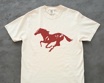 Running Horse Tee – Western Galloping Horse Silhouette Shirt, Cowboy Style Top for Equine Lovers and Ranch Life Fans