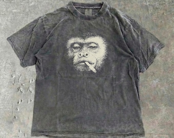 Funny Capuchin Monkey Vintage Comfort Colors T-Shirt (Unisex, 100% Cotton, Oversized)
