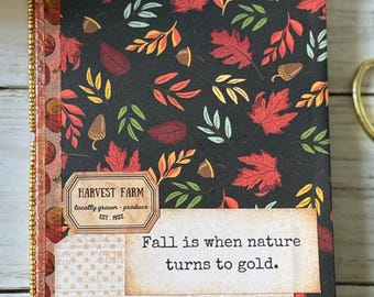 Carnet de souvenirs d'automne fait main, Journal d'automne unique, Journal quotidien d'octobre, Album de scrapbooking et livre de souvenirs
