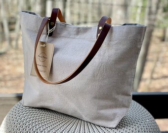 canvas leather purse