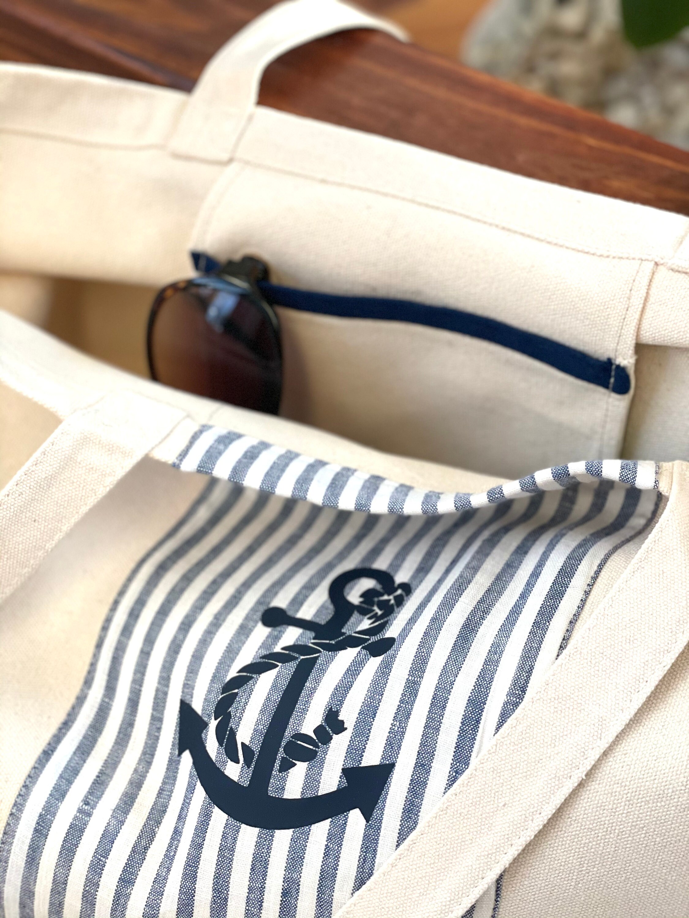 Nautical Tote Bag Small Medium Canvas Shoulder Bag Daily Etsy
