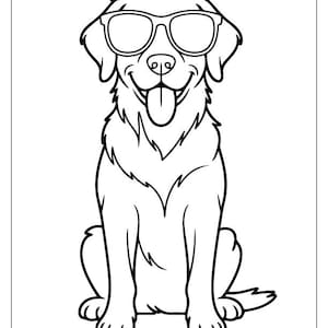 Golden retriever coloring pages bundle – 45 printable dog designs – pdf, jpg, svg, eps digital download