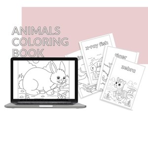 Ausmalbilder Tiere | Süße Tiere Malbuch zum Ausdrucken | Kinder Aktivität Download