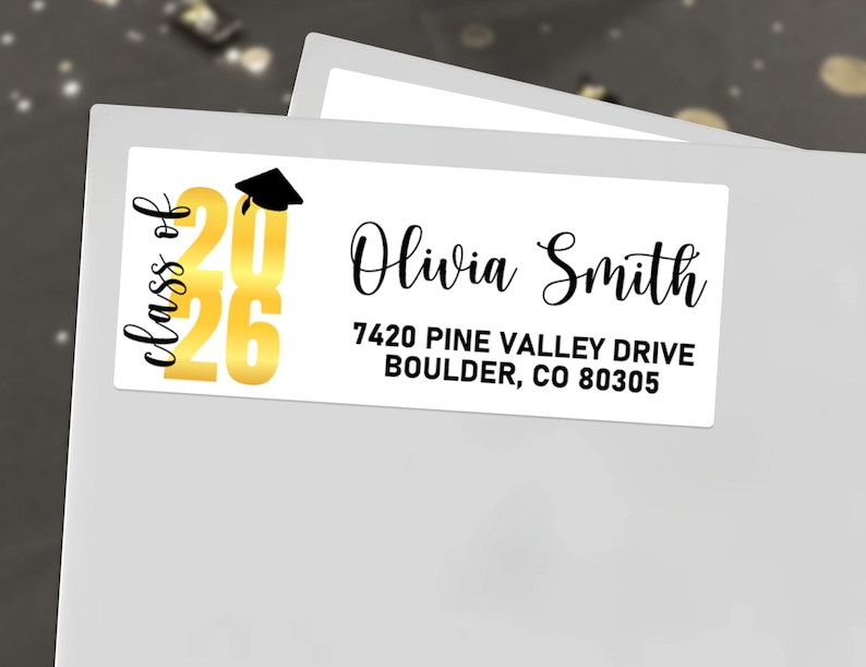 Graduation Address Labels 2026 | Custom Grad Party Return Stickers ...
