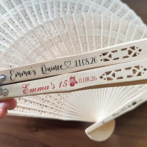 Personalized Fan Favors for Quinceañera Parties/Custom Mis Quince Años Hand Fan/Quinceanera Gift/Sweet 16 Birthdy Party Favors/Mis XV Gifts