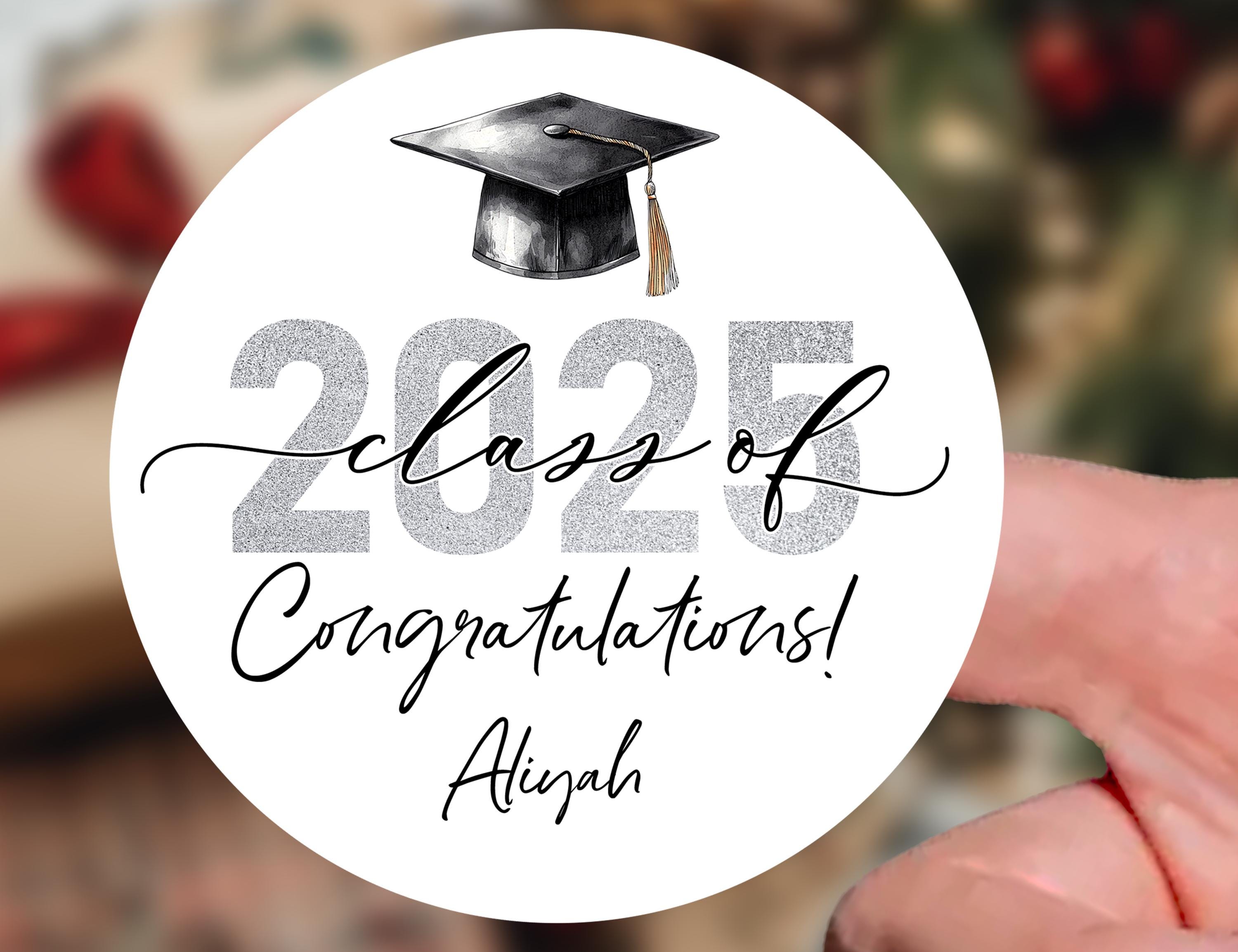 Class of 2025 Graduation Stickers, Custom Name Favor Labels, Grad Party ...