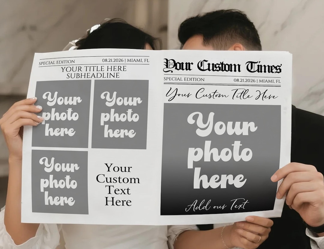 Custom Newspaper Printed & Shipped/birthday and Wedding Front Page ...