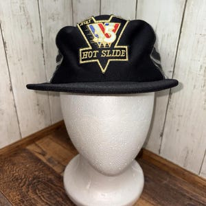 Vintage AT&T V5 Hot Slide Patch 3-Three Stripe Trucker Hat Cap Made in USA