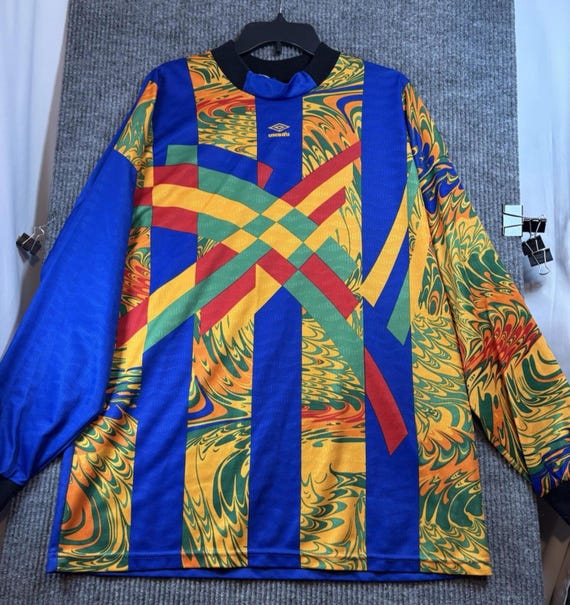 Vintage 90s Umbro Goalkeeper Jersey Adult XL Abstract Pattern
