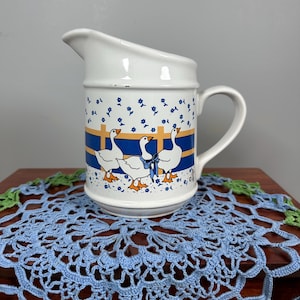Vintage 1980’s/90’s Cottagecore Geese Ceramic Pitcher
