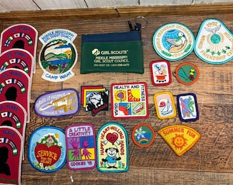 Toppe delle Girl Scout Vintage anni '90, lotto di 20 pezzi inutilizzati e portamonete Mississippi