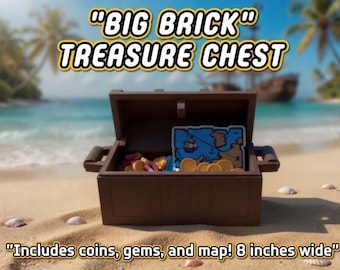 3D Printed Lego-Inspired Treasure Chest, Coins and Gems