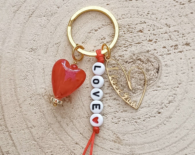 Red Venetian heart keychain