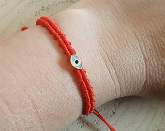 Evil eye red cord bracelet