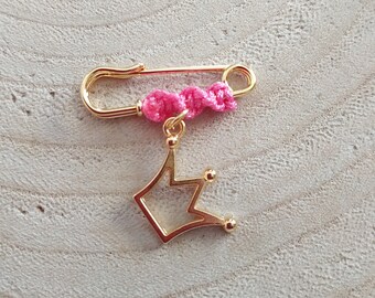 Gold CROWN simple brooch for girls